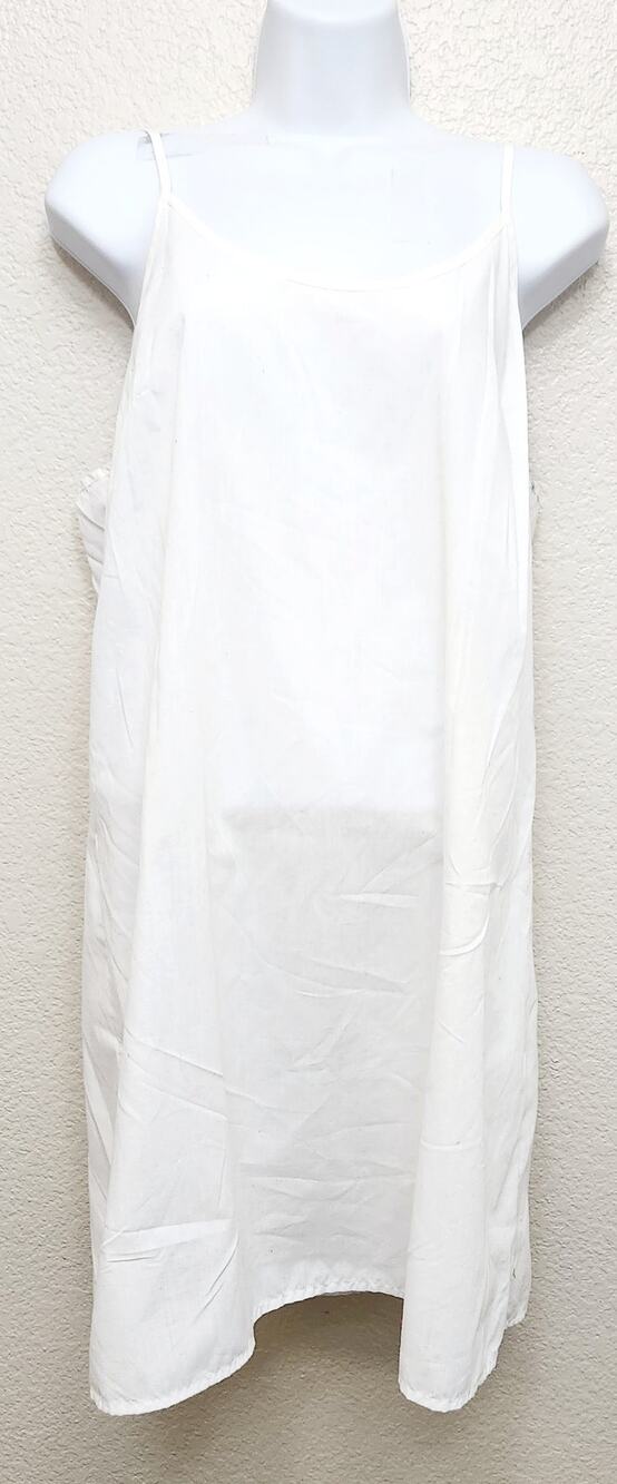 Target White Spaghetti Strap Pull On Cotton Mini Dress Large Lightweight Soft